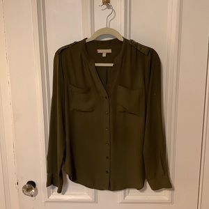 Size small olive Banana Republic military style blouse